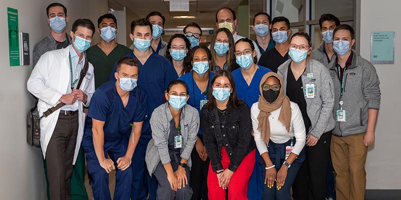 A group of students wearing masks