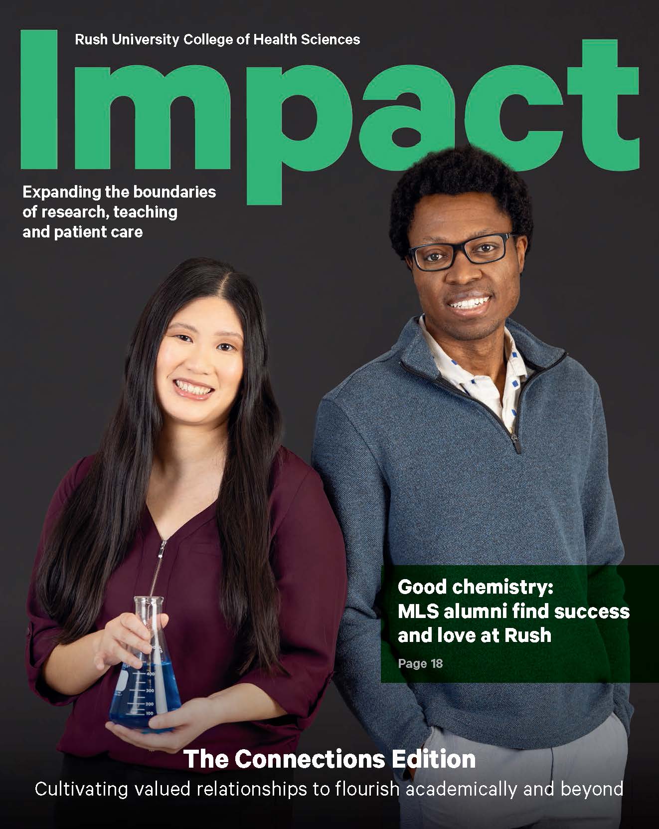 Impact Magazine cover featuring a man and woman side by side. 