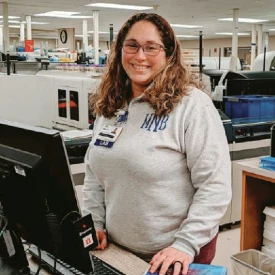 Student using a computer
