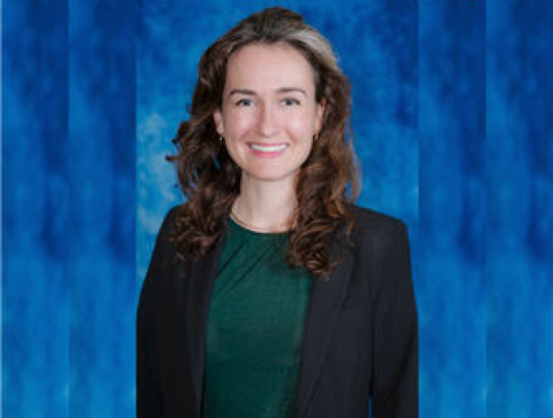 Headshot with blue background
