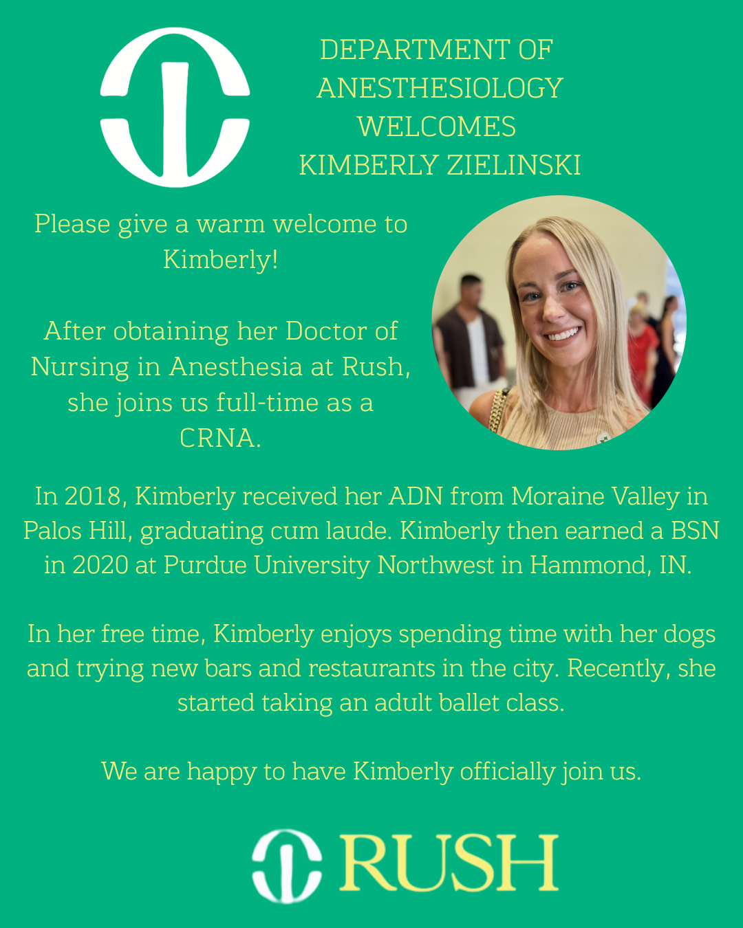 Kimberly Zielinski Welcome Note