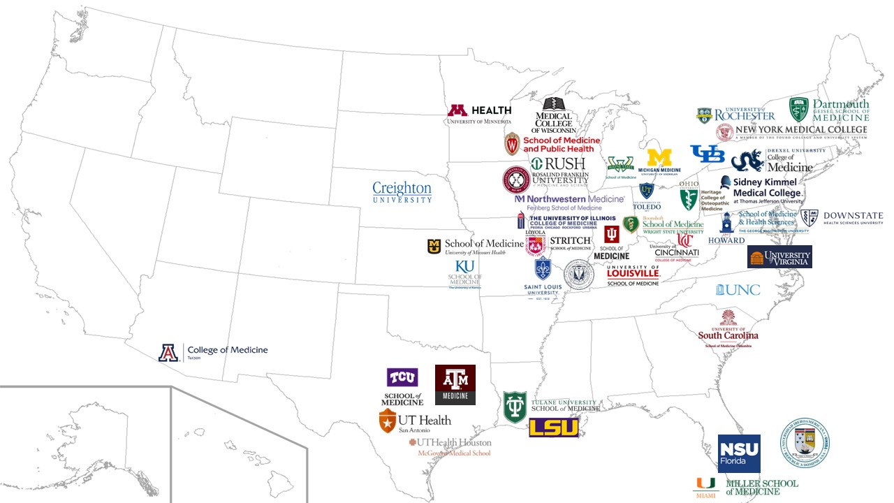 Map of IM Resident MedSchools