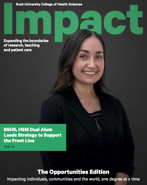 Cover of Impact Magazine, showing a smiling woman beneath the title