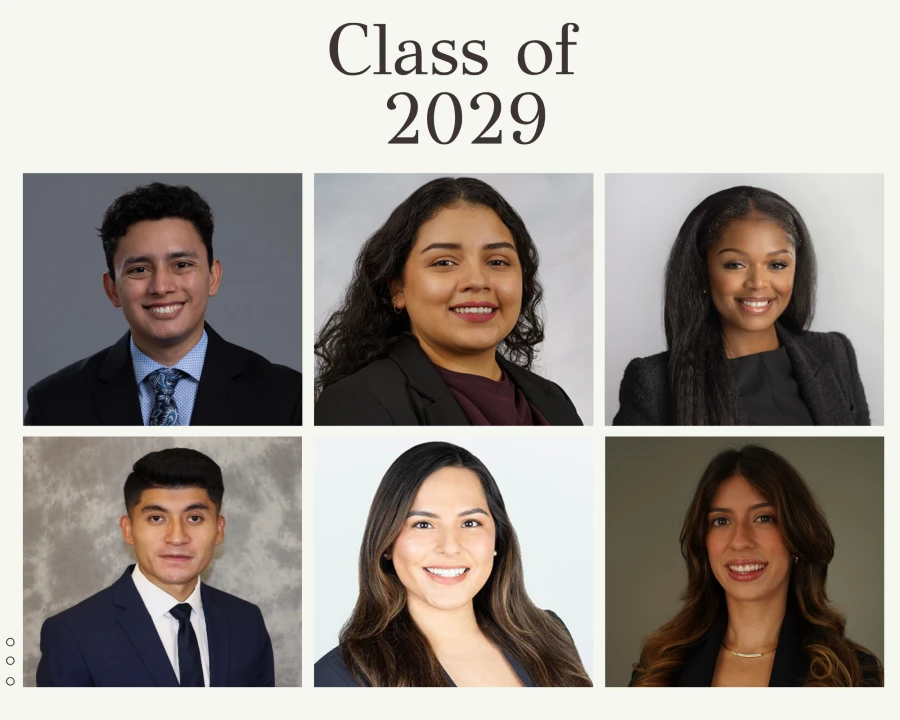 Six headshots of residents below the headline Class of 2029
