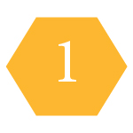 Yellow hexagon containing the number 1