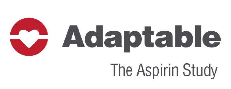 Banner text: Adaptable, the aspirin study.