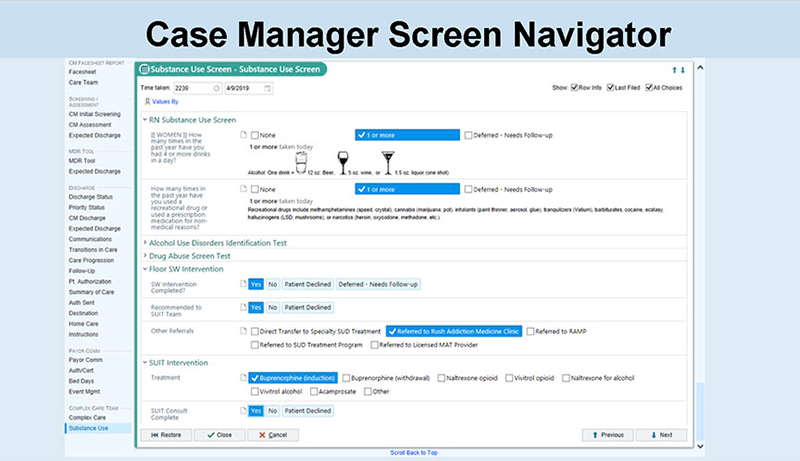 Case Manager Screen Navigator