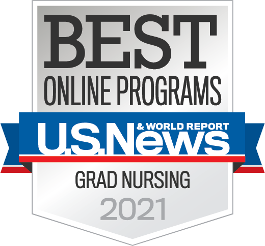 U.S. News Best Online Programs badge - Grad Nursing 2021