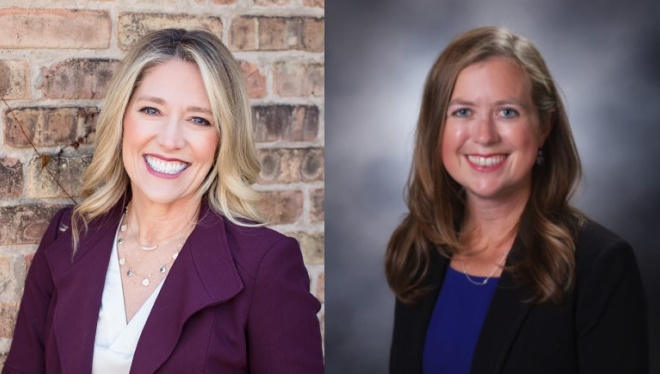 Headshots of Susan Corbridge, PhD, APRN, FAANP, FCCP, FAAN and Amy Manderscheid, DNP, RN, AGPCNP-BC, AGNP-C, CMSRN