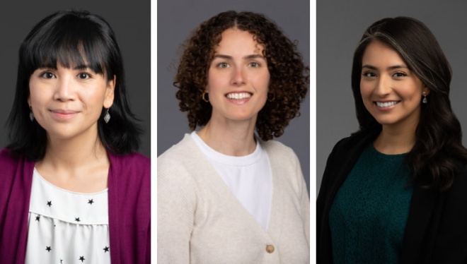 Three headshots of nurses side by side