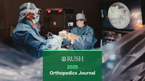 Cover of the 20205 Orthopedics Journal, showing surgeons in an operating theater