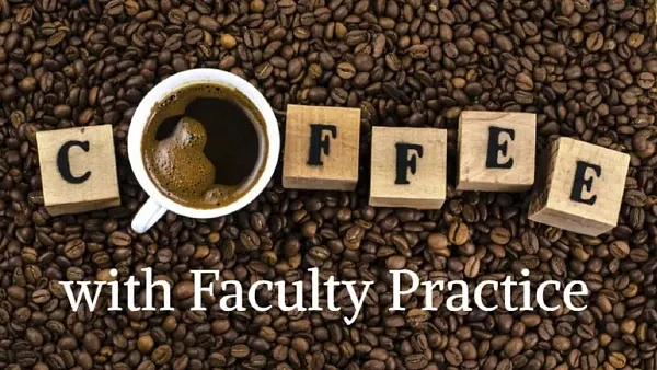 A graphic showing coffee beans, a coffee mug and wooden blocks