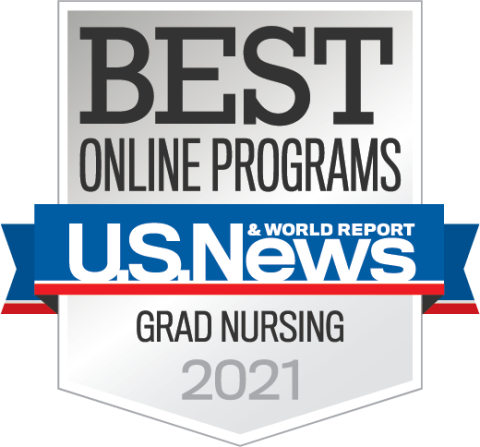 U.S. News Best Online Programs badge - Grad Nursing 2021