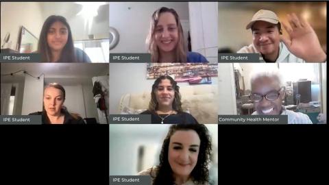 Screen shot showing participants in a virtual meeting