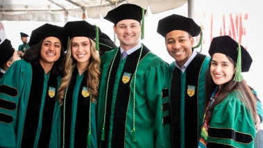 Rush graduates celebrate the university's 54th commencement ceremony.